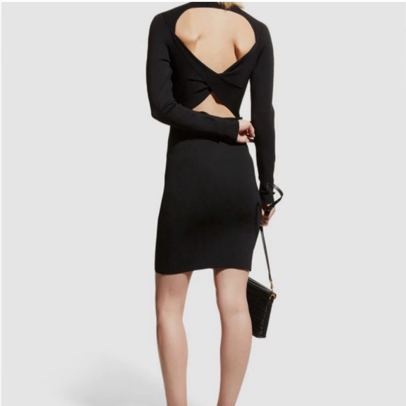 Alice + Olivia Estelle Black Reversible Long-Sleeved Mini Dress NWT - Picture 3 of 5